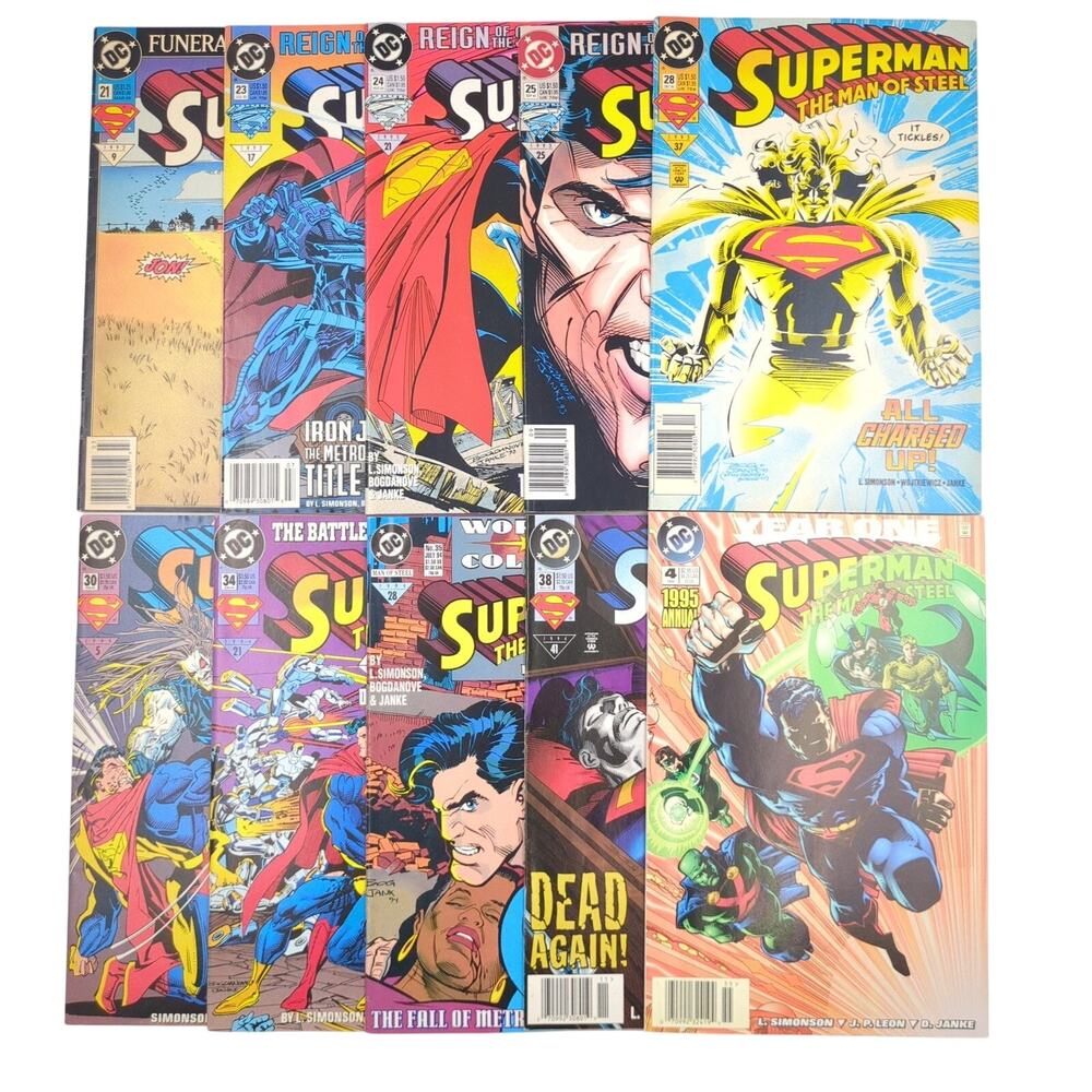 Superman The Man of Steel Lot 10 DC Comics 1993-1995 Reign of Supermen Death